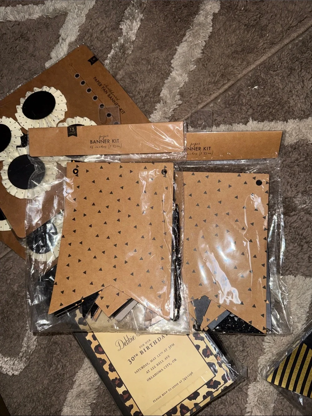 Threshold Black and Cream Paper Fan Banner Kit